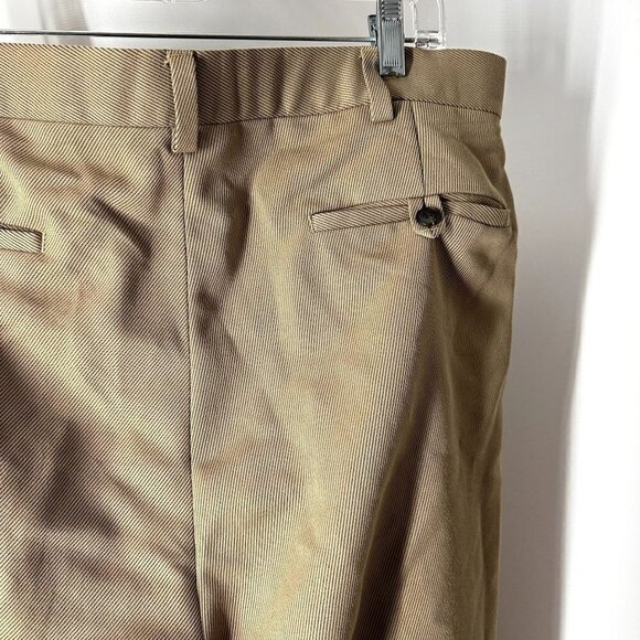 Roundtree & Yorke Fine Pima Cotton Tan Trousers Dress Pants 38X32 - Picture 5 of 8